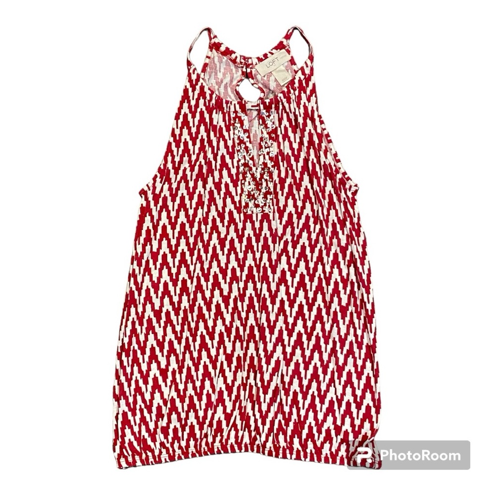 LOFT sleeveless tunic style sequins top